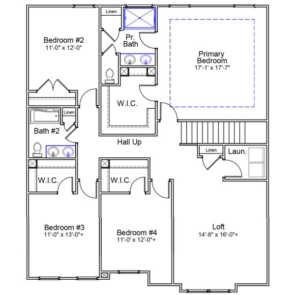 2D floor plan layout of this home in Langdon Preserve, Angier, NC (Image 3).