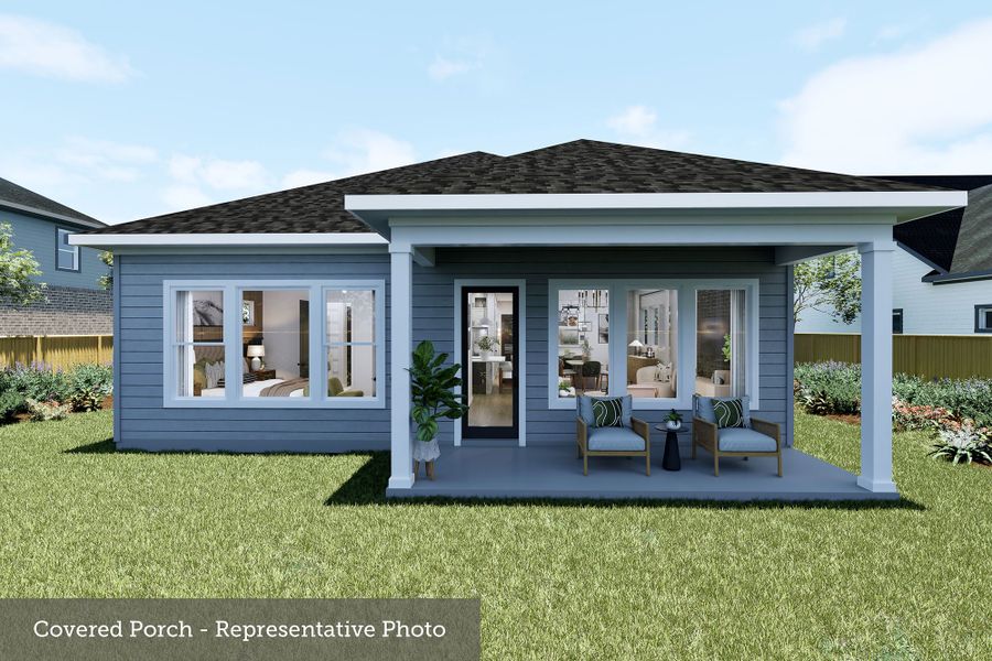 Representative exterior details of a home built from the The Mirren by David Weekley Homes in Lanier Landing - Retreat Collection, Gainesville (Image 3).