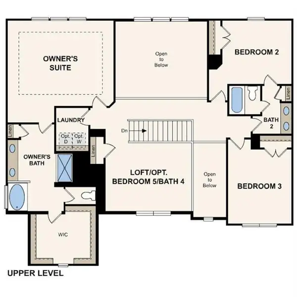 2D floor plan layout of this home in The Estates at Gainesville Township, Gainesville, GA (Image 4).