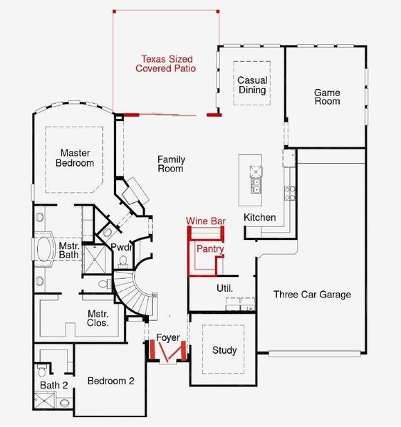 2D floor plan layout of this home in Dunham Pointe, Cypress, TX (Image 3). 2D floor plan layout of this home in Dunham Pointe, Cypress, TX (Image 3).