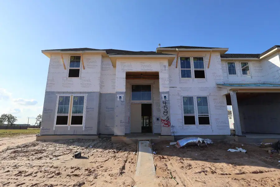 In-progress construction of a new home in Woodson’s Reserve, Spring, TX (Image 3).