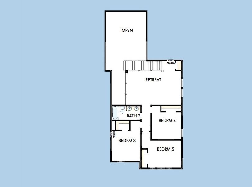 2D floor plan layout for the The Zinnia by David Weekley Homes in Ridgeline, McKinney, TX (Image 4).