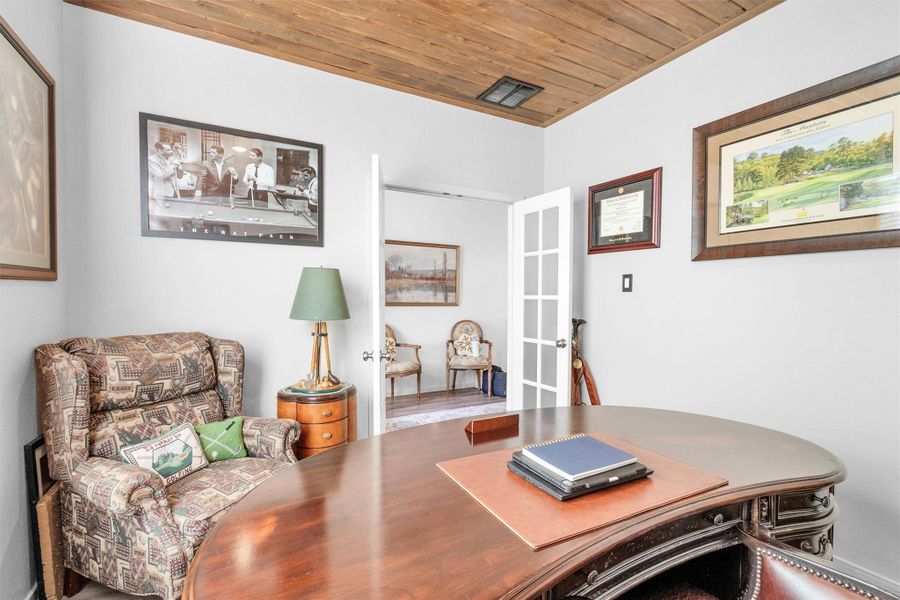 Home office off the entry hall