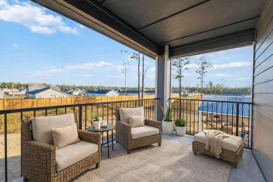 Exterior details and patio area of a home in , Conroe (Image 23).