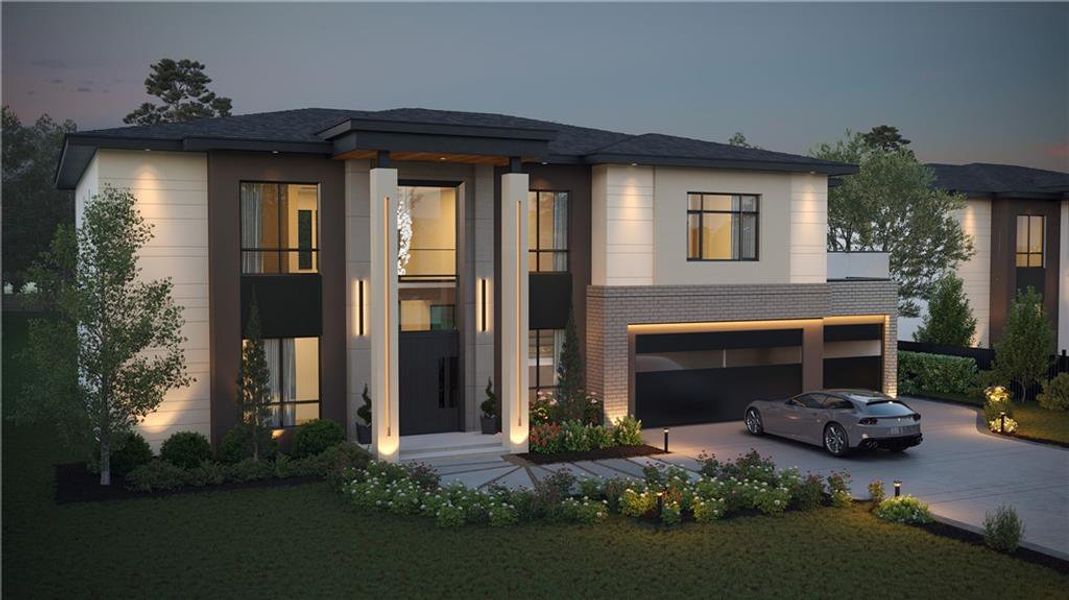 Front exterior of a new home in , Lawrenceville, GA, highlighting curb appeal (Image 3).