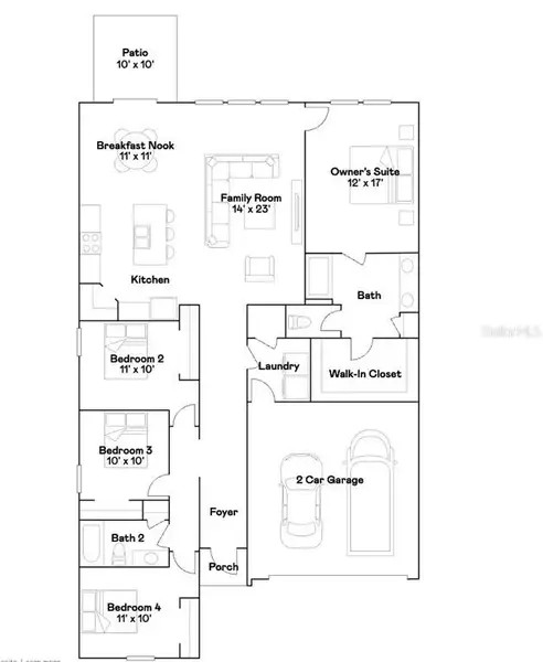 2D floor plan layout of this home in , Kissimmee, FL (Image 4).