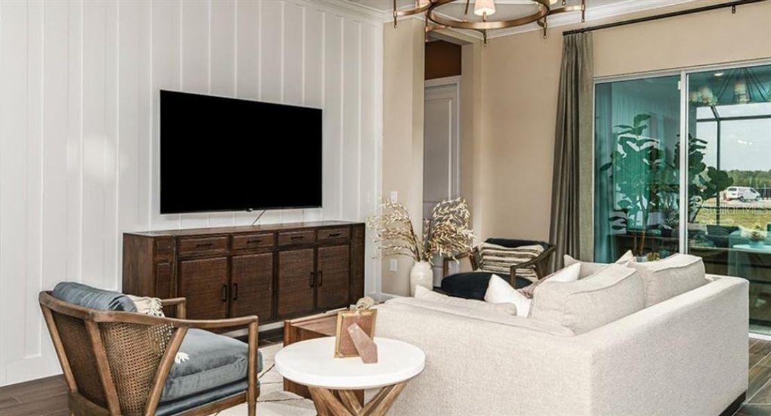 Furnished interior view inside a new home in Esplanade at Westview, Kissimmee (Image 11).