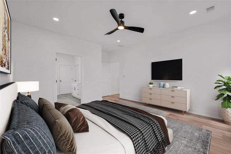 Primary Bedroom, virtually staged Primary Bedroom, virtually staged