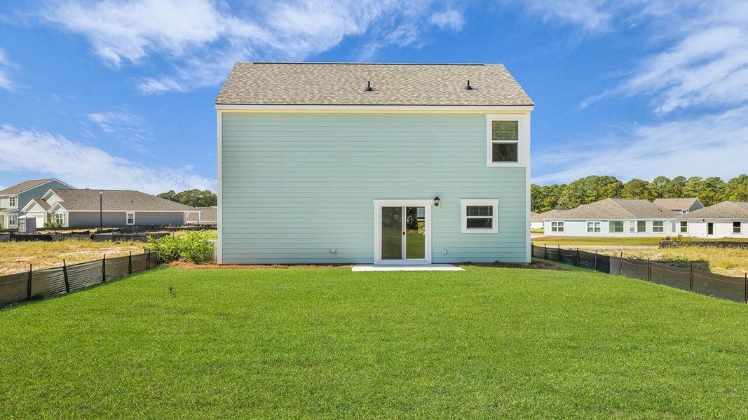 Exterior details and patio area of a home in Center Pointe, Santee (Image 18).
