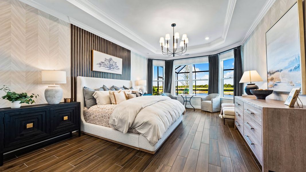 Furnished interior view inside a new home in Esplanade Lake Club, Fort Myers (Image 4).
