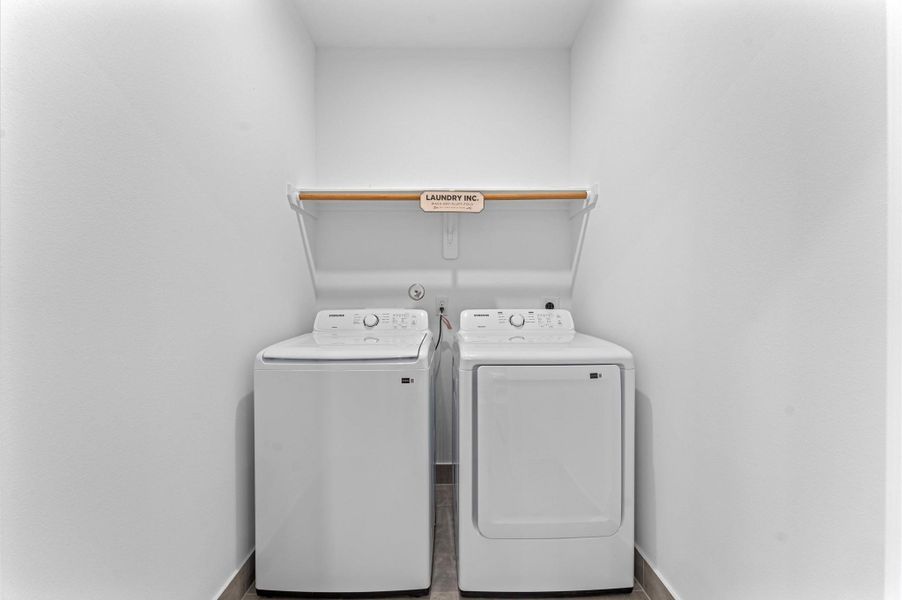 Conveniently located on the second floor, this laundry area offers easy access from nearby bedrooms—streamlining daily routines and minimizing stair traffic.