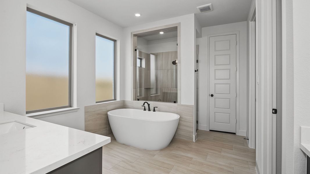 Furnished interior view inside a new home in Lakes of Cane Island, Katy (Image 6).