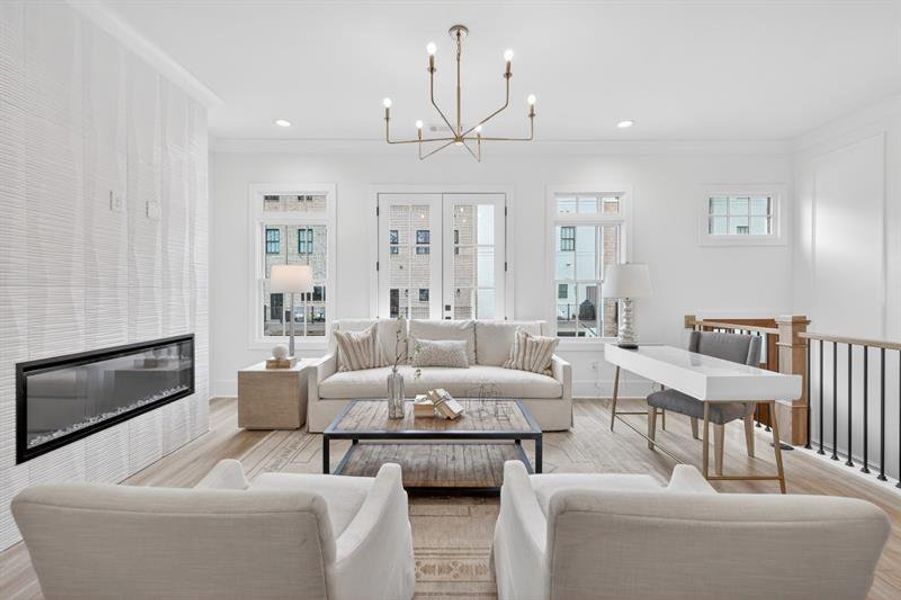 Furnished interior view inside a new home in Skyview On Broad, Sugar Hill (Image 29).