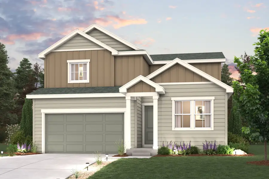 Representative exterior photo of a completed home built from the The Platte by Century Communities in Bella Vista, Lochbuie, CO (Image 1). Representative exterior photo of a completed home built from the The Platte by Century Communities in Bella Vista, Lochbuie, CO (Image 1).
