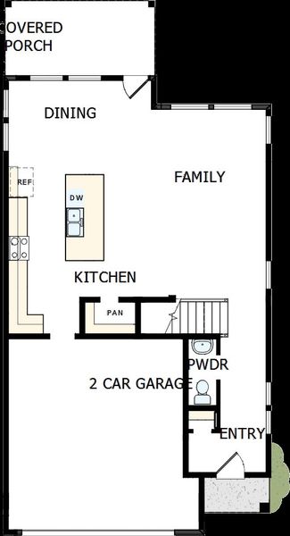 2D floor plan layout of this home in Double Creek Crossing – Craftsman Series, Round Rock, TX (Image 4).