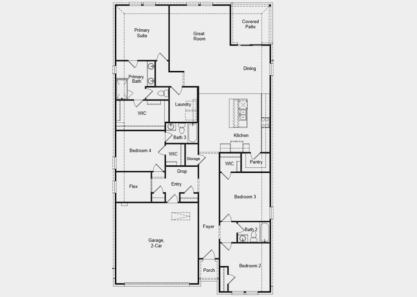 2D floor plan layout for the Mockingbird by Taylor Morrison in Turner's Crossing 50s, Austin, TX (Image 3). 2D floor plan layout for the Mockingbird by Taylor Morrison in Turner's Crossing 50s, Austin, TX (Image 3).