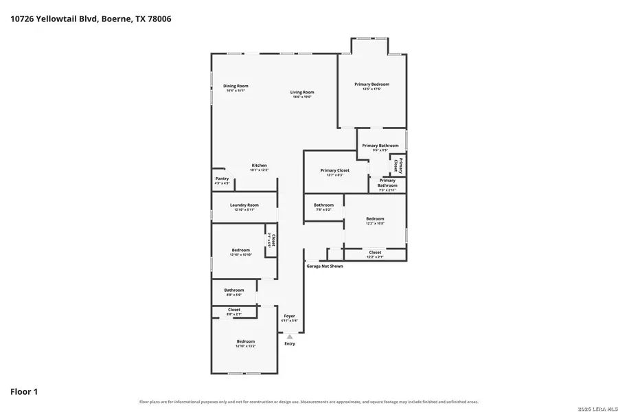 2D floor plan layout of this home in Fox Falls, Boerne, TX (Image 5).