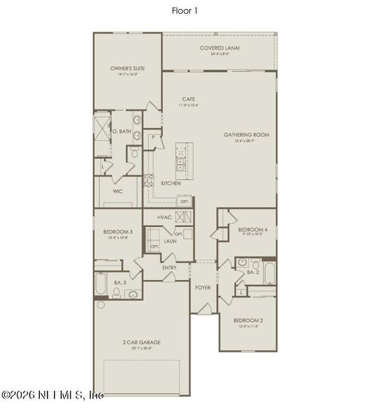 2D floor plan layout of this home in Hyland Trail, Green Cove Springs, FL (Image 3).