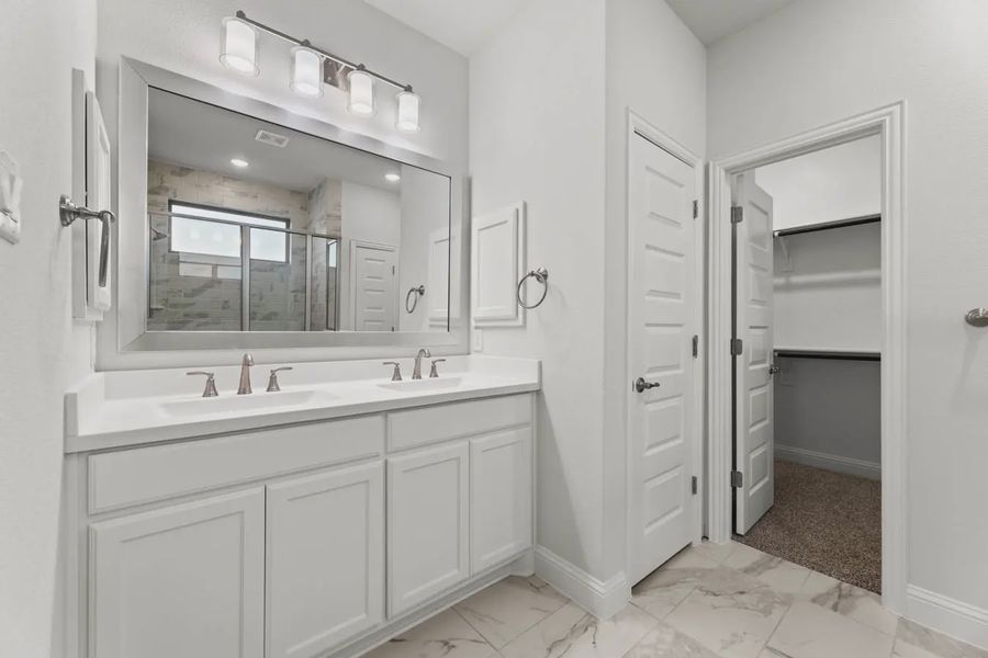 Representative furnished interior of a home built from the Bridgeport by Chesmar Homes in Summer Crest, Crowley (Image 4).