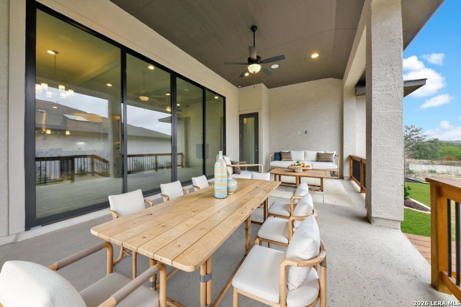 Exterior details and patio area of a home in El Sonido at Campanas, San Antonio (Image 3).