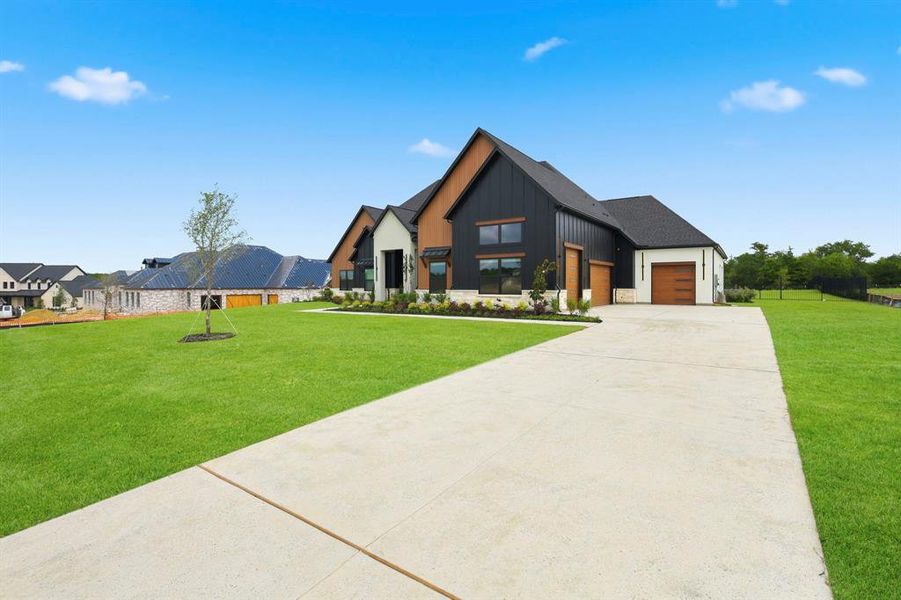 Front exterior of a new home in Harper Estates, Celina, TX, highlighting curb appeal (Image 24).