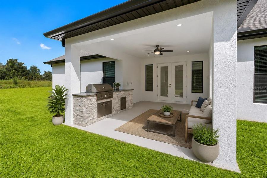 Exterior details and patio area of a home in , Hudson (Image 3). Exterior details and patio area of a home in , Hudson (Image 3).