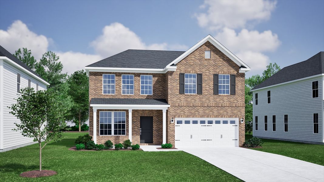 Representative exterior photo of a completed home built from the Cooper - Vanguard Collection by Mungo Homes in Windsor Forest, Anderson, SC (Image 14).