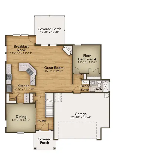 2D floor plan layout of this home in Highgate, Clayton, NC (Image 4). 2D floor plan layout of this home in Highgate, Clayton, NC (Image 4).