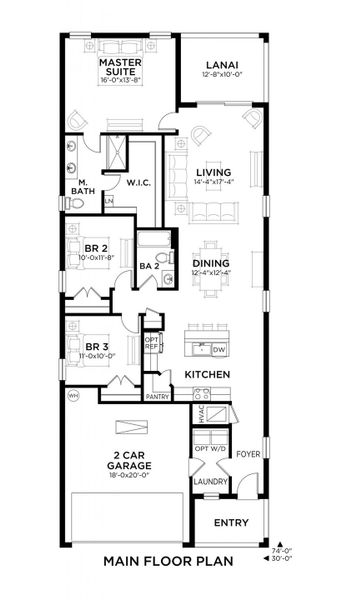 2D floor plan layout for the Magenta by Casa Fresca Homes in Crosswinds, Haines City, FL (Image 3). 2D floor plan layout for the Magenta by Casa Fresca Homes in Crosswinds, Haines City, FL (Image 3).