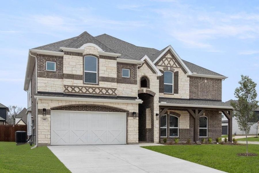 Front exterior of a new home in High Country, Burleson, TX, highlighting curb appeal (Image 2).