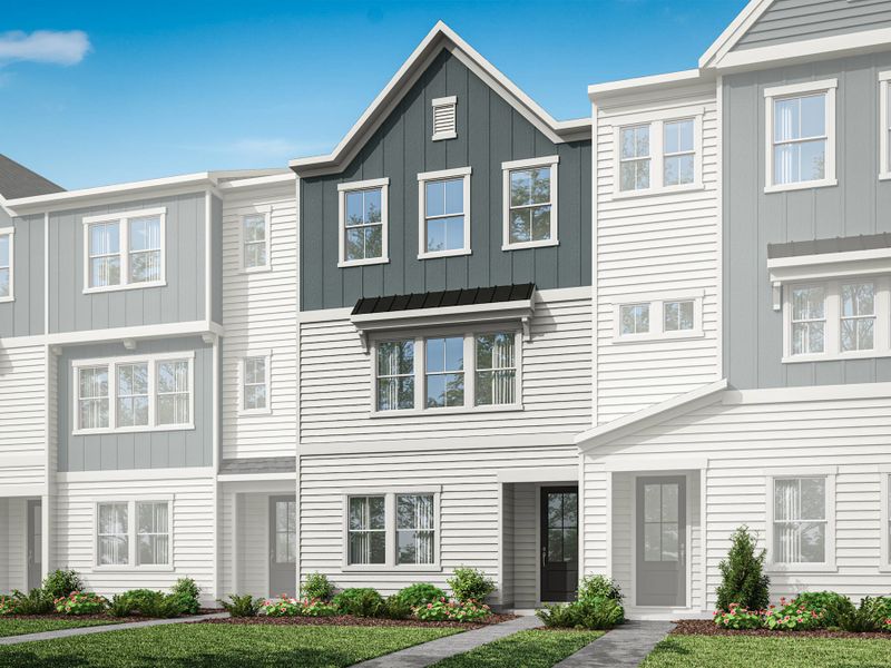 Representative exterior photo of a completed home built from the Ryder by Tri Pointe Homes in Twinleaf Townes, Chapel Hill, NC (Image 21).