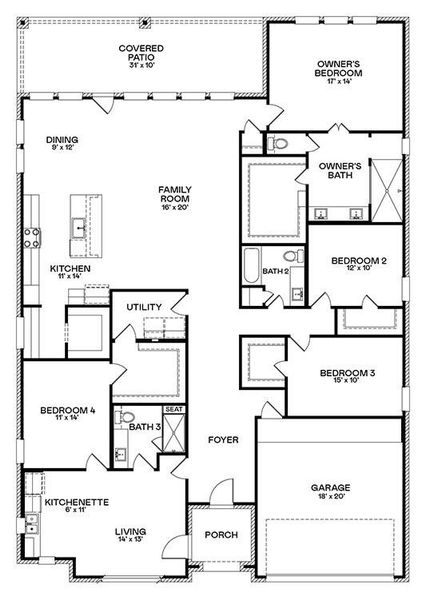 2D floor plan layout of this home in Anniston, Katy, TX (Image 5). 2D floor plan layout of this home in Anniston, Katy, TX (Image 5).