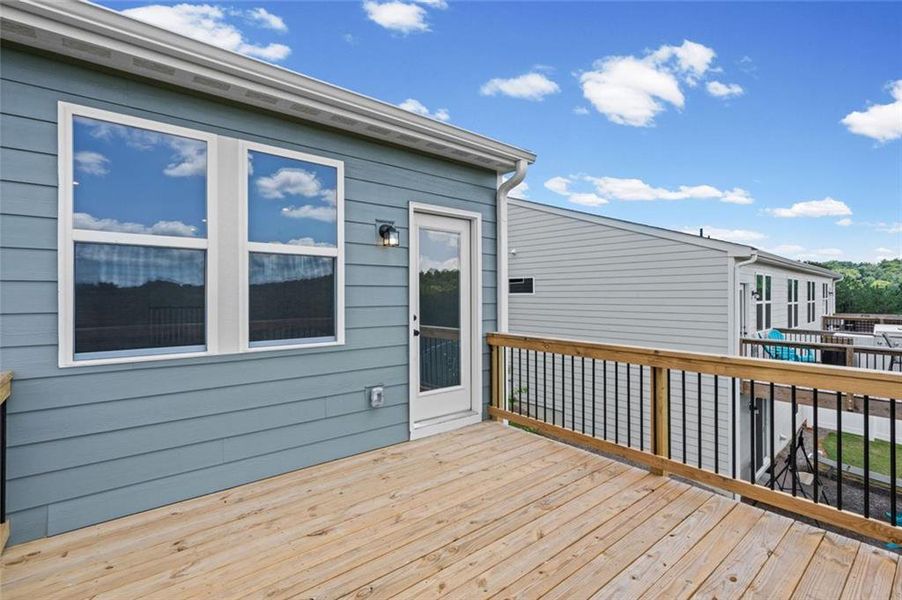Exterior details and patio area of a home in Villas at Gold Creek, Dawsonville (Image 24).