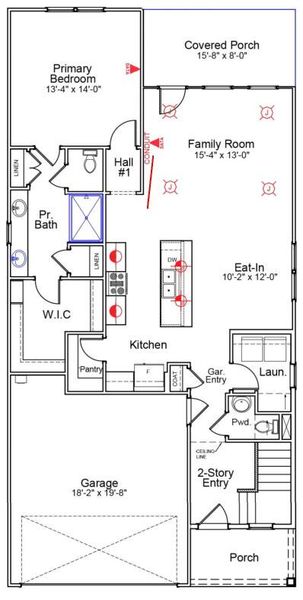2D floor plan layout of this home in Six Oaks, Summerville, SC (Image 4).