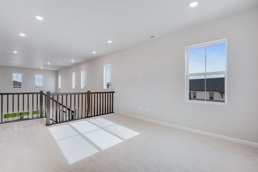 Spacious, unfurnished interior of a new home in Prelude at The Aurora Highlands, Aurora (Image 11). Spacious, unfurnished interior of a new home in Prelude at The Aurora Highlands, Aurora (Image 11).