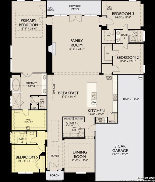 2D floor plan layout of this home in Megan's Landing 70's, Castroville, TX (Image 3).