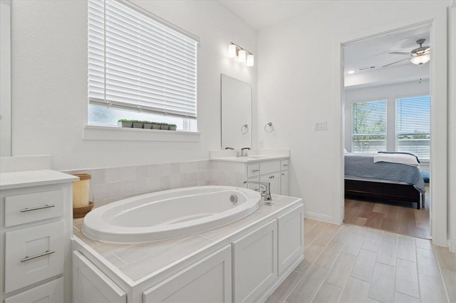 Furnished interior view inside a new home in Painted Tree - South, McKinney (Image 5). Furnished interior view inside a new home in Painted Tree - South, McKinney (Image 5).