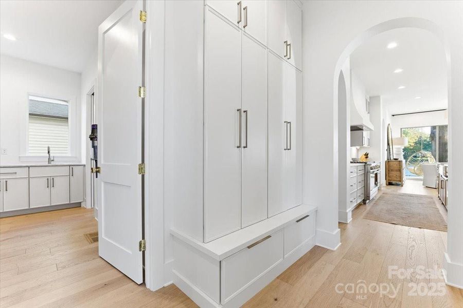 Large Laundry Room and drop zone with custom cabinetry. Large Laundry Room and drop zone with custom cabinetry.