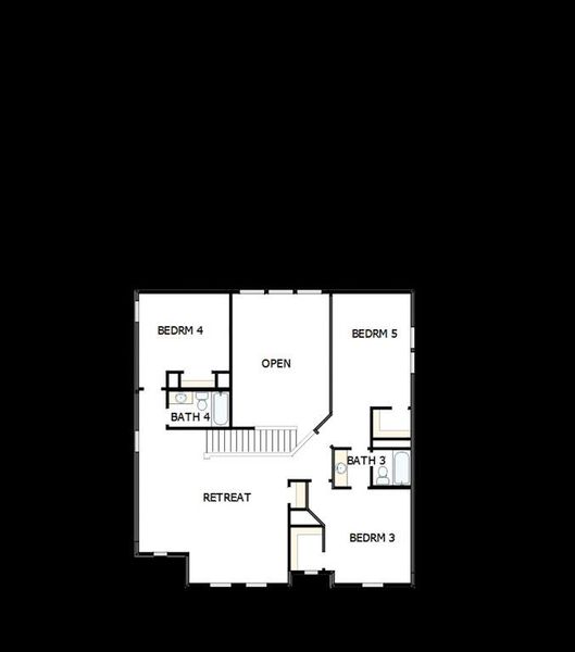 2D floor plan layout of this home in Karis - Village Series, Crowley, TX (Image 3).