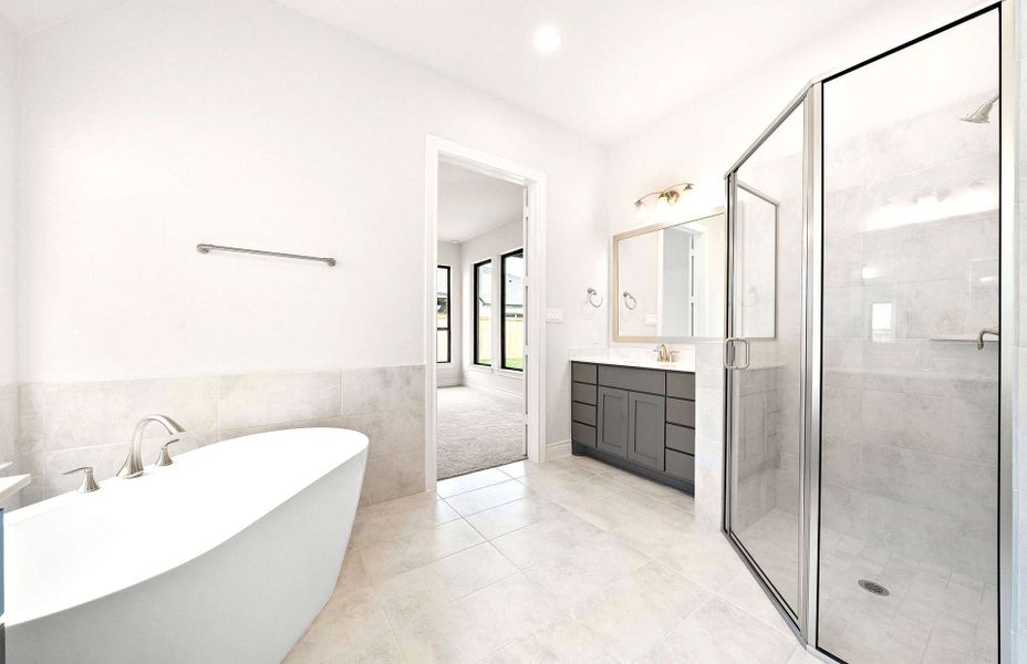 Furnished interior view inside a new home in Bridgeland 50′, Cypress (Image 12).