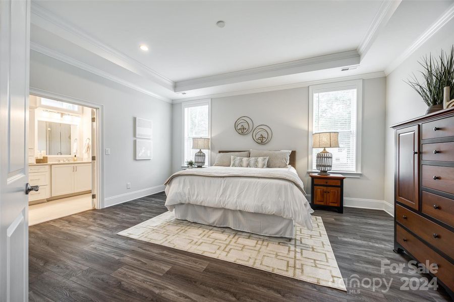 Luxurious primary bedroom with generous space for furniture.