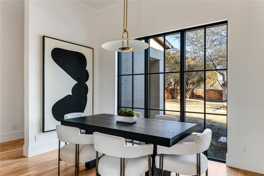 Dining space featuring light hardwood / wood-style floors