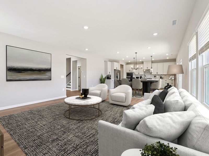 Furnished interior view inside a new home in Watkins Glen, Raleigh (Image 8). Furnished interior view inside a new home in Watkins Glen, Raleigh (Image 8).