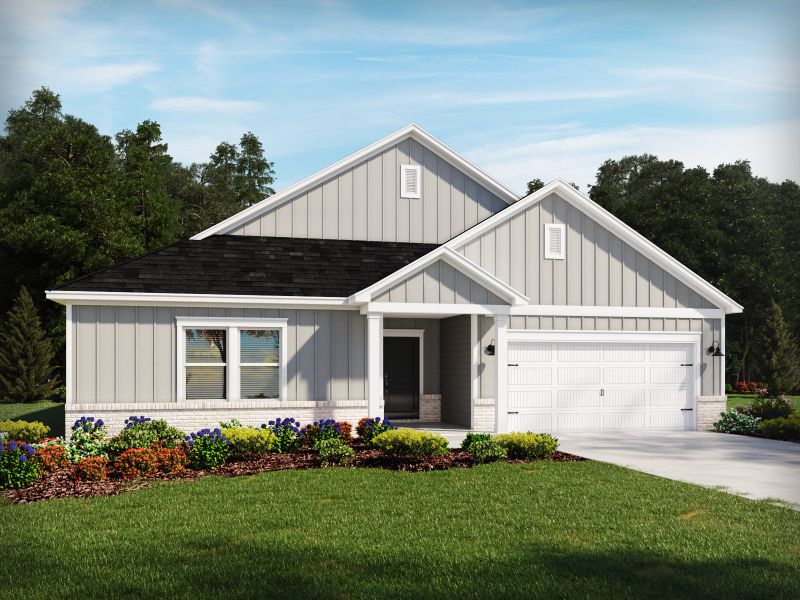 Representative exterior photo of a completed home built from the Edgewood by Meritage Homes in Clear Pond - The Coastline Series, Myrtle Beach, SC (Image 2).