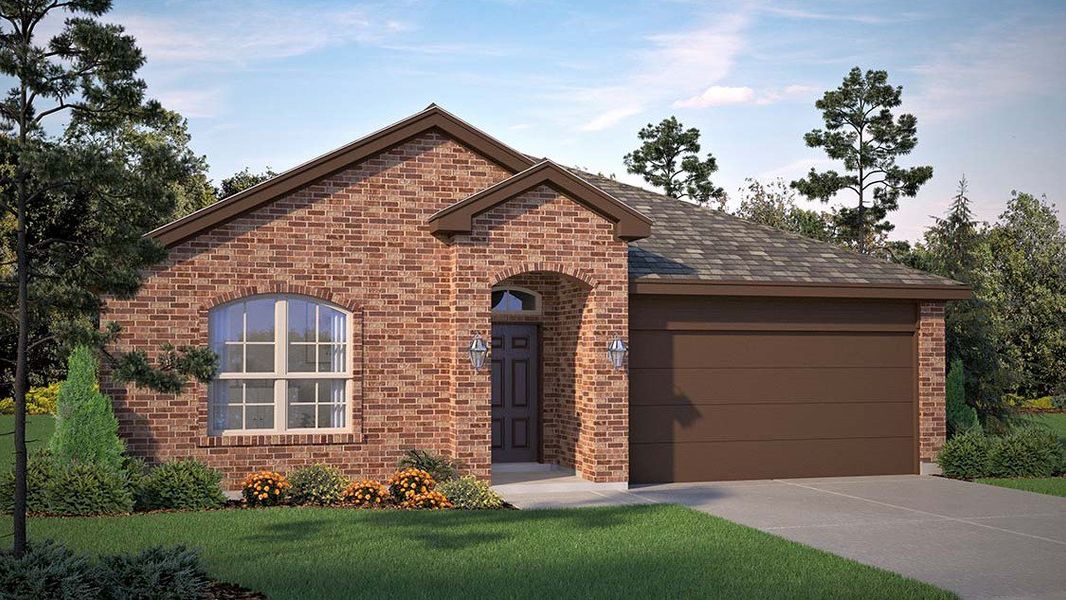 Representative exterior photo of a completed home built from the Starkville by D.R. Horton in Mustang Ridge, Andrews, TX (Image 14). Representative exterior photo of a completed home built from the Starkville by D.R. Horton in Mustang Ridge, Andrews, TX (Image 14).