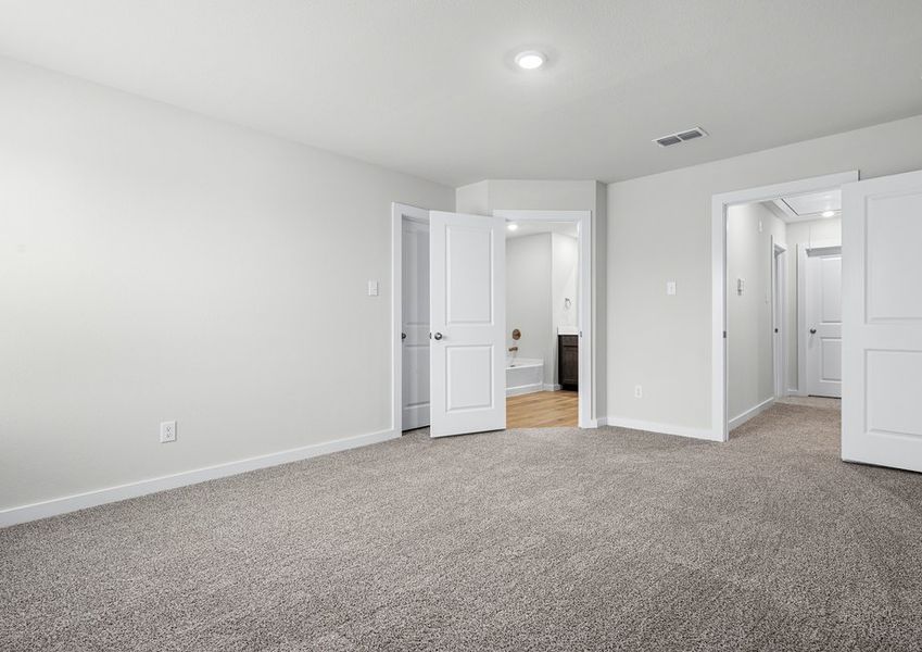 The master suite has a large bedroom, ensuite bathroom and a walk-in closet. The master suite has a large bedroom, ensuite bathroom and a walk-in closet.