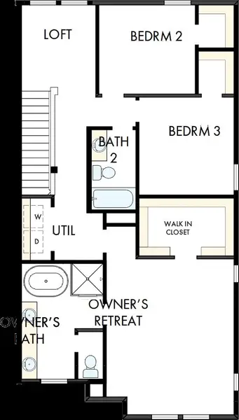 2D floor plan layout of this home in Crosscreek Walk  – Courtyard, Charleston, SC (Image 3).