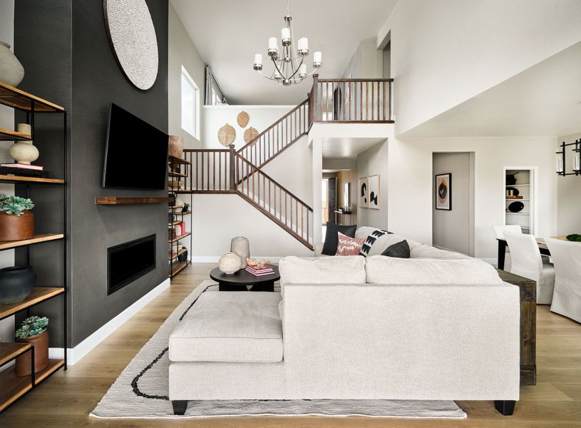 Representative furnished interior of a home built from the Fairmount by Taylor Morrison in Sugar Creek City Collection, Loveland (Image 17).