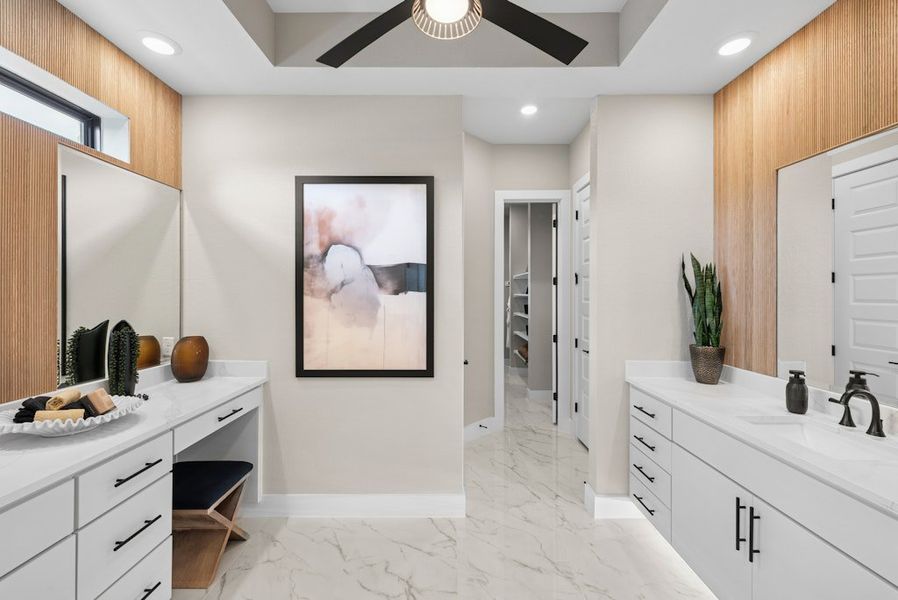 Representative furnished interior of a home built from the Emory by Scott Felder Homes in Leander Estates, Leander (Image 36).