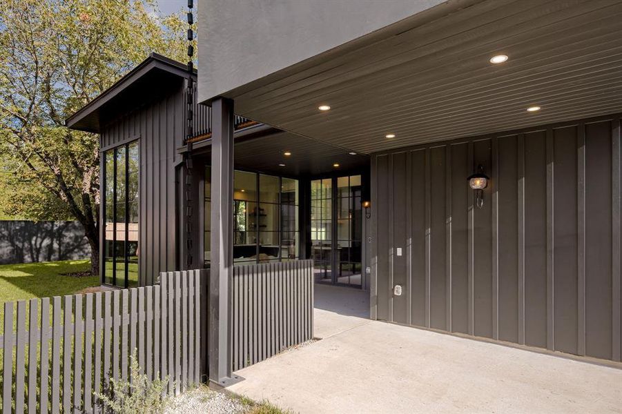 Exterior details and patio area of a home in , Austin (Image 23). Exterior details and patio area of a home in , Austin (Image 23).